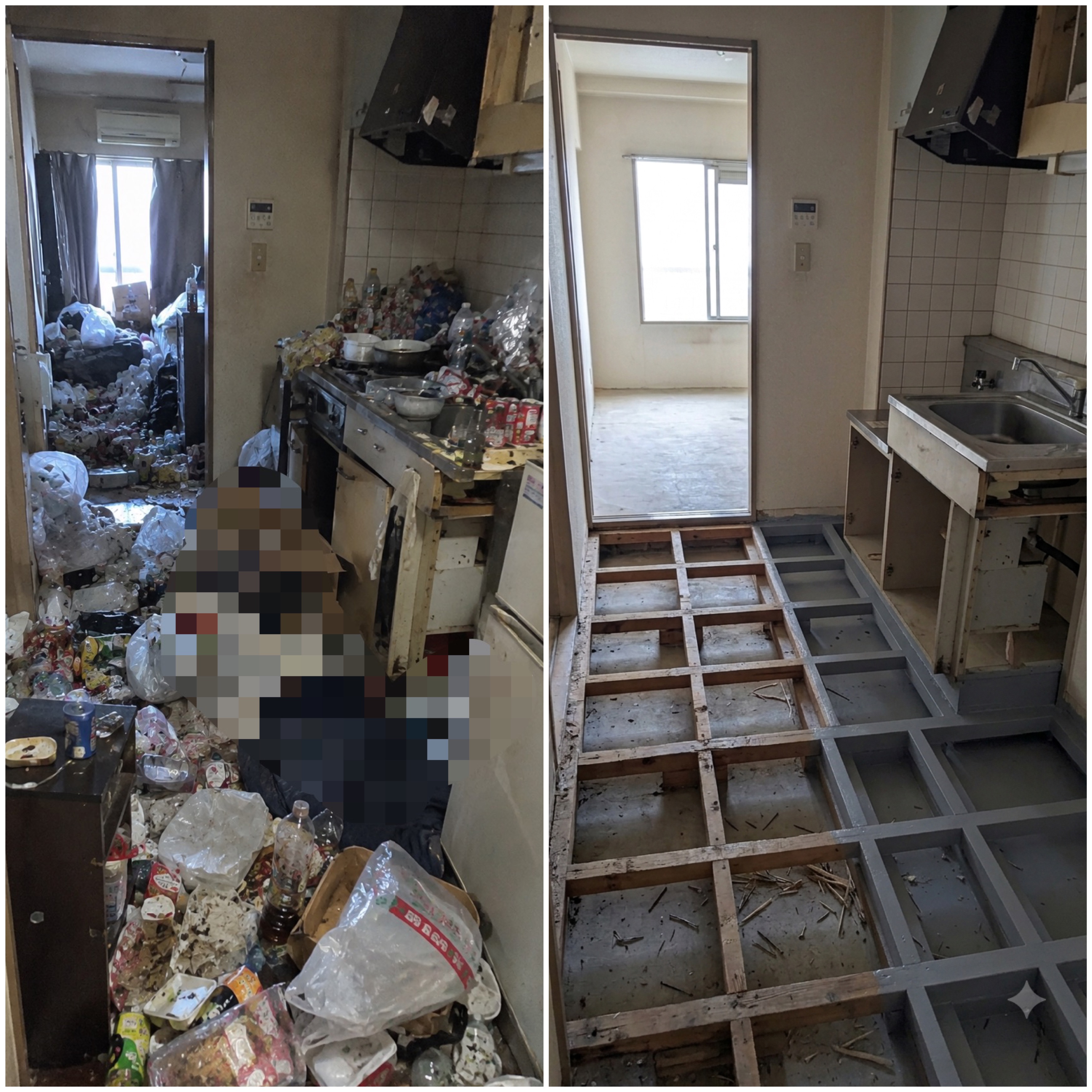 西宮市　ゴミ屋敷・突然死特殊清掃　(1DK)